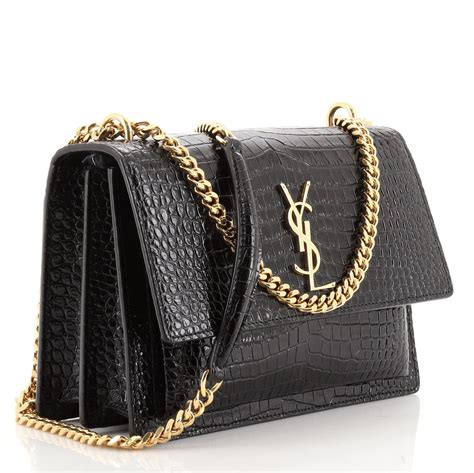 ysl sunset medium croc matte|saint laurent sunset bag.